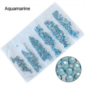 Premium NHF Aquamarine - цвет аквамарина ss3 - ss12 (набор) 1440шт стекло