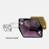 Космик пришивной Tanzanite - лавандовый 11*14мм 1шт стекло