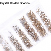 Premium NHF Crystal Golden Shadow - светло-золотой ss3 - ss12 (набор) 1440штстекло